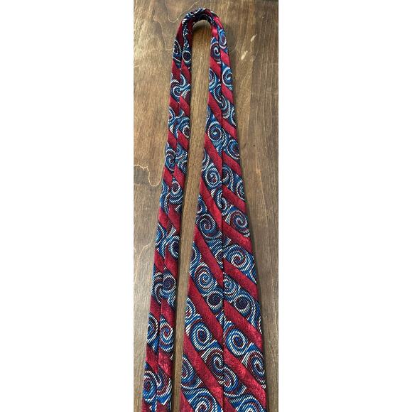 Bellini 100% Silk Men's Tie in Red and Blue 4" Striped Vintage - Picture 9 of 14